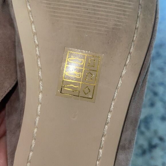 Jeffrey Campbell Womens‎ Suede Metal Chain Link Flat Mule Loafer Beige Size 8 - Picture 6 of 7